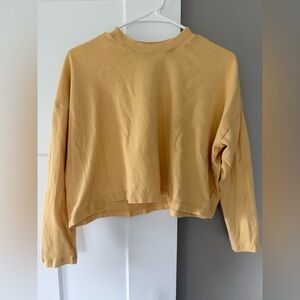 Banana Republic Yellow Cropped Sweater 100% Cotton Size XS